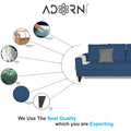 Adorn India Hallton Plain L Shape 6 Seater Sofa Set RHS (Blue) (3 Year Warranty)