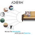 Adorn India Ashley L Shape 6 Seater Sofa Set Leatherette Fabric Digitel Print (Right Hand Side) (Brown & Beige) (3 Year Warranty)