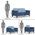 Straight line Plus Leaf 3+2+1 6 Seater Sofa Set (Blue)