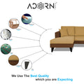 Adorn India Martin L Shape 4 Seater Sofa Set with Two Tone LHS (Brown & Beige) (3 Year Warranty)