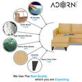 Adorn India Chandler L Shape 4 Seater Sofa Set Plain (Beige)