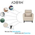 Adorn India Cardello 1 Seater Sofa (Beige) (3 Year Warranty)