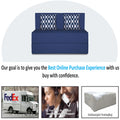 Adorn India Easy 2 Seater Sofa Cum Bed (Rhombus Pattern) Chennile Fabric - Washable Cover - Including 2 Cushion - Size 3' x 6' Ft (Blue Color) Perfect for Home & Office for Guests
