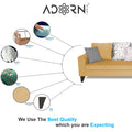Adorn India Bryson L Shape 6 Seater Sofa Set Digitel Print (Right Hand Side) (Beige) (3 Year Warranty)