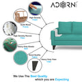 Adorn India Chandler Plain L Shape 5 Seater Sofa Set RHS (Aqua Blue) (3 Year Warranty)