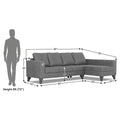 Adorn India Haddin Premium L Shape 6 Seater Sofa Set (Right Hand Side) (Grey)