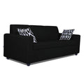 Adorn India Monteno Five Seater 3+2 Sofa Set (Black) (3 Year Warranty)