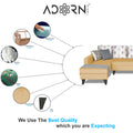 Adorn India Maddox L Shape Digital Print 6 Seater Sofa Set (Left Hand Side) (Beige) (3 Year Warranty)