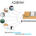 Adorn India Ashley Leatherette Fabric L Shape 6 Seater Sofa Set Digitel Print (Right Hand Side) (Beige & White) (3 Year Warranty)