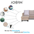 Adorn India Beetle Rhombus L Shape 5 Seater Sofa Set LHS (Beige) (3 Year Warranty)