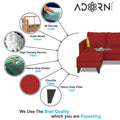 Adorn India Chandler L Shape 4 Seater Sofa Set Plain (Red)
