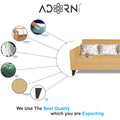Adorn India Bladen L Shape 5 Seater Sofa Set Floral Print (Right Hand Side) (Beige)