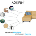 Adorn India Hallton Plain L Shape 6 Seater Sofa Set LHS (Beige) (3 Year Warranty)
