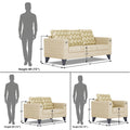 Straight line Plus Bricks 3+2+1 6 Seater Sofa Set (Beige)