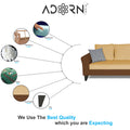 Adorn India Maddox Plain Two Tone L Shape 6 Seater Sofa Set RHS (Brown & Beige) (3 Year Warranty)