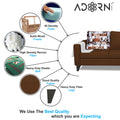 Adorn India Hallton L Shape 4 Seater Sofa Set Digital Print (Brown) (3 Year Warranty)