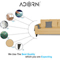 Adorn India Hallton Plain L Shape 6 Seater Sofa Set RHS (Beige) (3 Year Warranty)