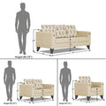 Straight line Plus Leaf 3+2+1 6 Seater Sofa Set (Beige)