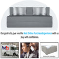 Adorn India Easy Alyn Plus Stripes 4 Seater Sofa Cum Bed (6x6, Grey) (Wood) 4-Person Sofa