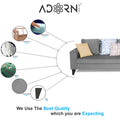 Adorn India Bryson L Shape 6 Seater Sofa Set Digitel Print (Right Hand Side) (Grey) (3 Year Warranty)