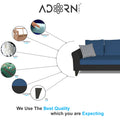 Adorn India Maddox Plain Two Tone L Shape 6 Seater Sofa Set RHS (Blue & Black) (3 Year Warranty)