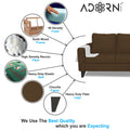 Adorn India Chandler L Shape 4 Seater Sofa Set Plain (Right Hand Side) (Brown)