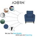 Adorn India Cardello 1 Seater Sofa (Blue) (3 Year Warranty)