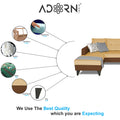 Adorn India Maddox Tufted L Shape 4 Seater Sofa Set LHS (Brown & Beige) (3 Year Warranty)