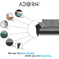 Adorn India Maddox Tufted L Shape 4 Seater Sofa Set RHS (Grey & Black) (3 Year Warranty)