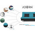 Adorn India Aspen 3 Seater Sofa cumbed(Aqua Blue & Black) (3 Year Warranty)