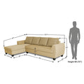 Raiden Bricks Premium L Shape 6 Seater Sofa Set with Center Table (Left Hand Side) (Beige)