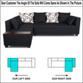 Adorn India Mclain L Shape 6 Seater Sofa (Left Side Handle)(Black)