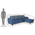 Raiden Bricks Premium L Shape 6 Seater Sofa Set with Center Table (Right Hand Side) (Blue)