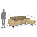 Raiden Crafty L Shape 6 Seater Sofa Set with Center Table (Right Hand Side) (Beige)