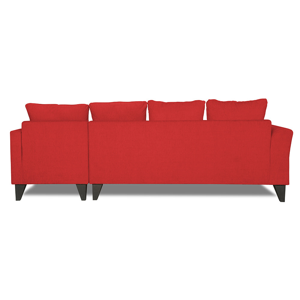 Adorn India Maddox Tufted L Shape 6 Seater Sofa Set (Right Hand Side) (Red)