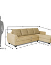 Adorn India Raiden Bricks Premium L Shape 6 Seater Sofa Set with Center Table (Right Hand Side) (Beige)