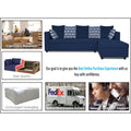 Zink Straight line L Shape 6 Seater Sofa Rhombus Cushion(Blue)