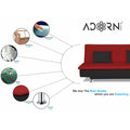 Adorn India Aspen 3 Seater Sofa Cum Bed (Red and Black) (3 Year Warranty)