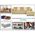 Zink Straight line L Shape 6 Seater Sofa Rhombus Cushion (Beige)