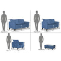 Adorn India Enzo Decent 3+2+1 6 Seater Sofa Set with Centre Table (Blue)