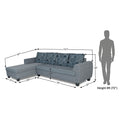 Raiden Crafty L Shape 6 Seater Sofa Set with Center Table (Left Hand Side) (Grey)