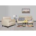 Adorn India Cardello 3-2 Five Seater Sofa Set (Beige) (3 Year Warranty)