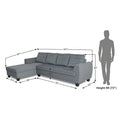 Raiden Bricks Premium L Shape 6 Seater Sofa Set with Center Table (Left Hand Side) (Grey)
