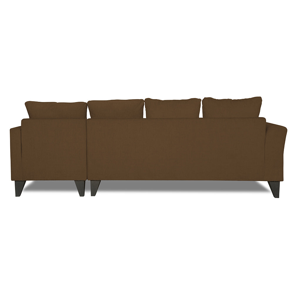 Adorn India Maddox Tufted L Shape 6 Seater Sofa Set (Right Hand Side) (Brown)