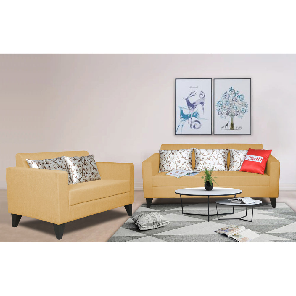 Adorn India Bladen 3-2 Five Seater Sofa Set (Beige)