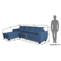 Raiden Decent Premium L Shape 6 Seater Sofa Set with Center Table (Left Hand Side) (Blue)