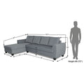 Raiden Decent Premium L Shape 6 Seater Sofa Set with Center Table (Left Hand Side) (Grey)