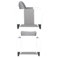 Adorn India Ashley Plain Leatherette Fabric 3-1-1 Five Seater Sofa Set (Grey & White) (3 Year Warranty)