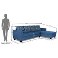Raiden Crafty L Shape 6 Seater Sofa Set with Center Table (Right Hand Side) (Blue)