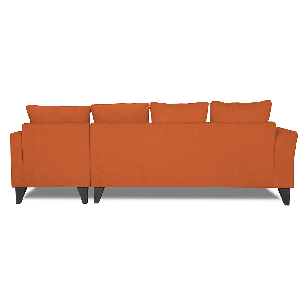 Adorn India Maddox Tufted L Shape 6 Seater Sofa Set (Right Hand Side) (Rust)